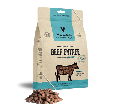 Vital Essentials Dog Freeze-Dried Mini Nibs Beef 14oz. Vital Essentials