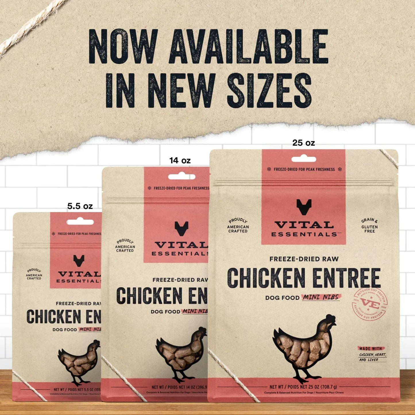 Vital Essentials Dog Freeze-Dried Mini Nibs Chicken 25oz. Vital Essentials