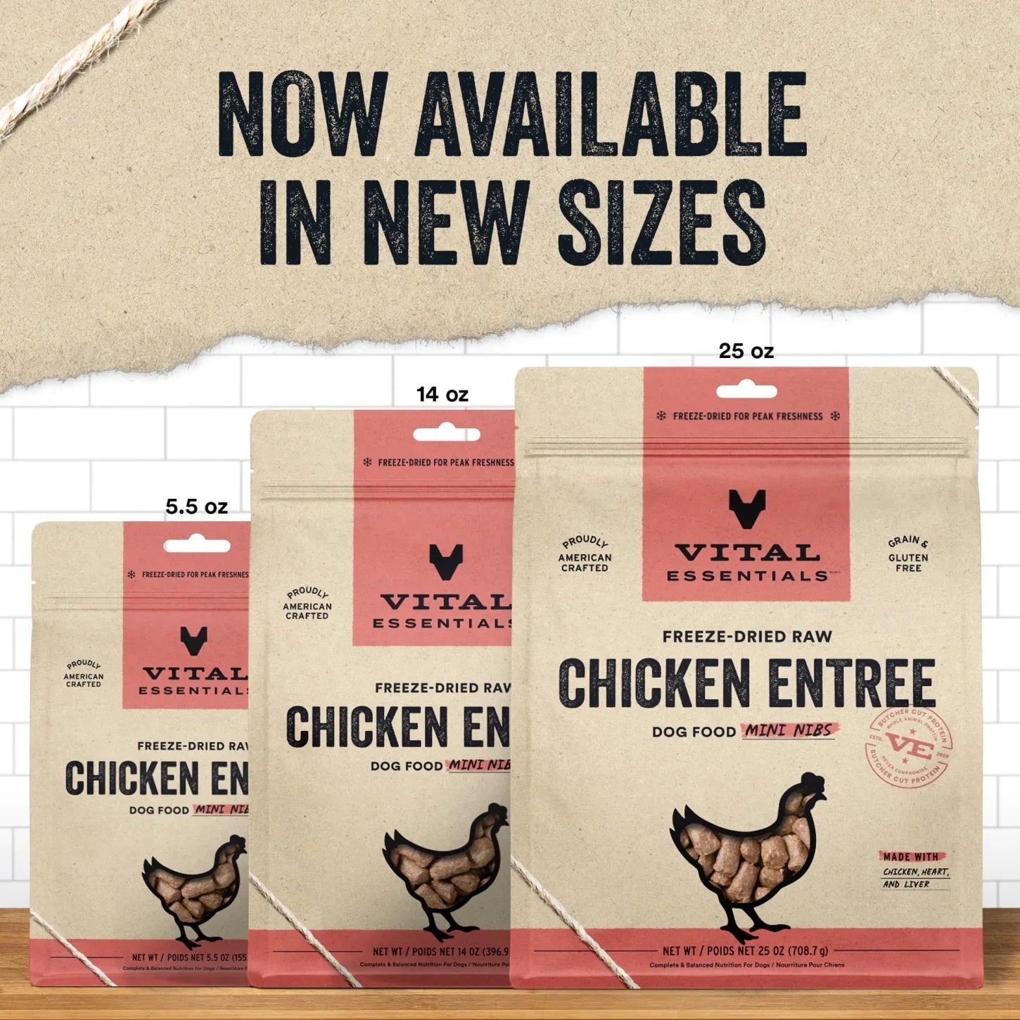 Vital Essentials Dog Freeze-Dried Mini Nibs Chicken 25oz. Vital Essentials