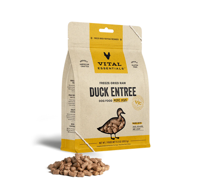 Vital Essentials Dog Freeze-Dried Mini Nibs Duck 5.5oz. Vital Essentials