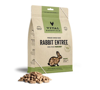Vital Essentials Dog Freeze-Dried Mini Nibs Rabbit 14oz. Vital Essentials