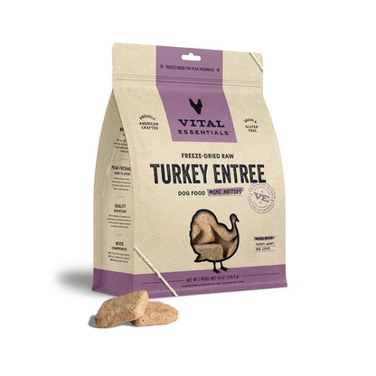 Vital Essentials Dog Freeze-Dried Mini Patties Turkey 14oz. Vital Essentials