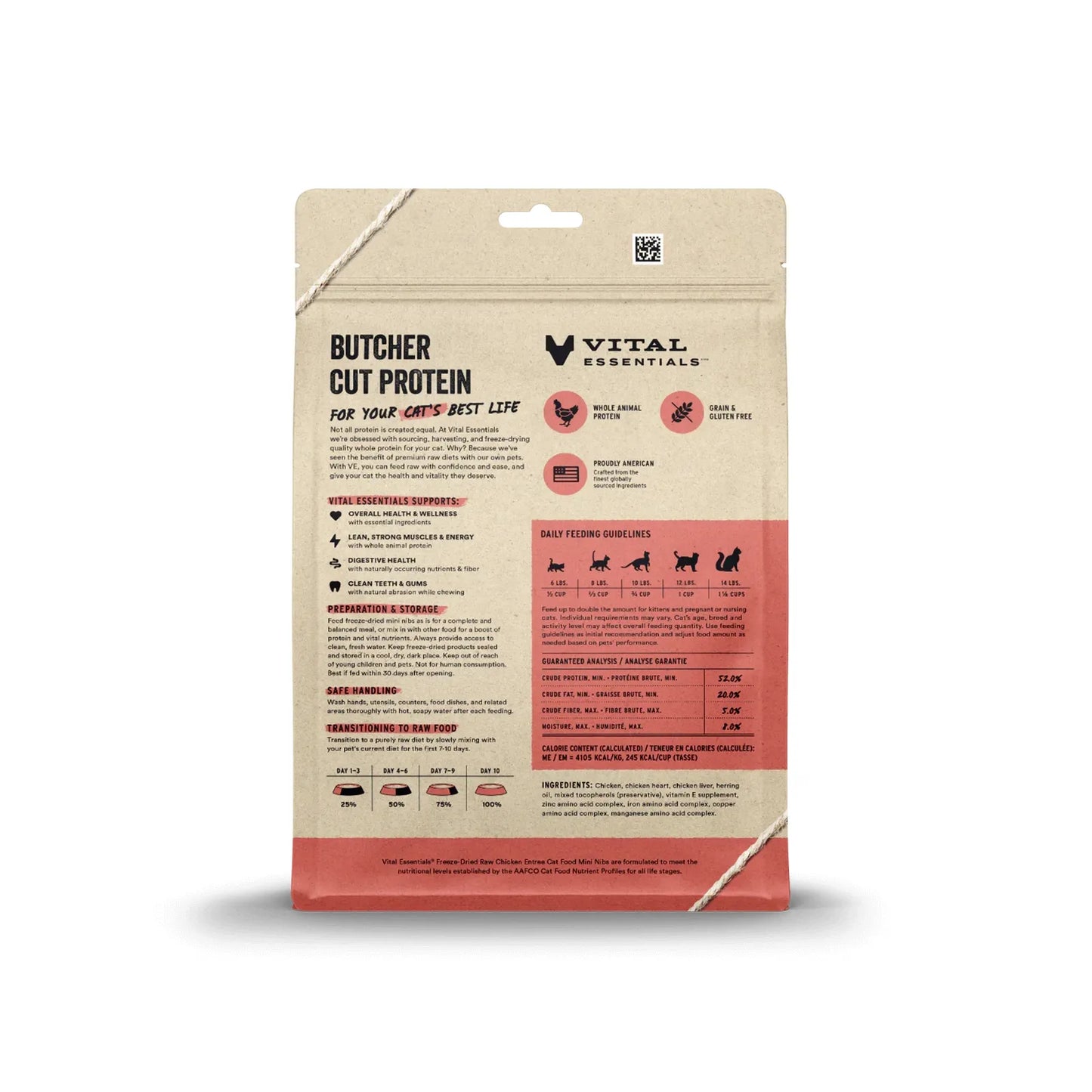 Vital Essentials Cat Freeze Dried Mini Nibs Chicken 12oz. Vital Essentials