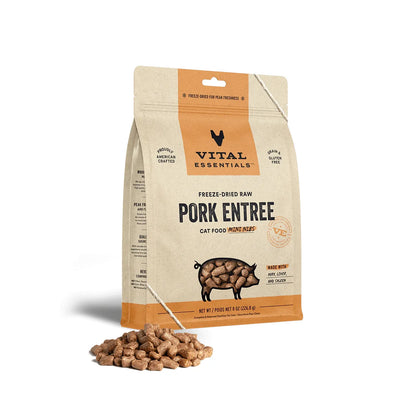 Vital Essentials Cat Freeze Dried Mini Nibs Pork 8oz. Vital Essentials