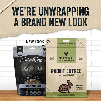 Vital Essentials Cat Freeze Dried Mini Nibs Rabbit 12oz. Vital Essentials
