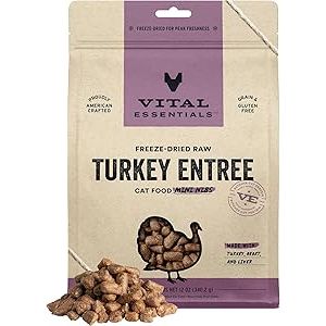 Vital Essentials Cat Freeze Dried Mini Nibs Turkey 12oz. Vital Essentials