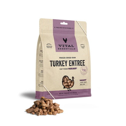 Vital Essentials Cat Freeze Dried Mini Nibs Turkey 8oz. Vital Essentials