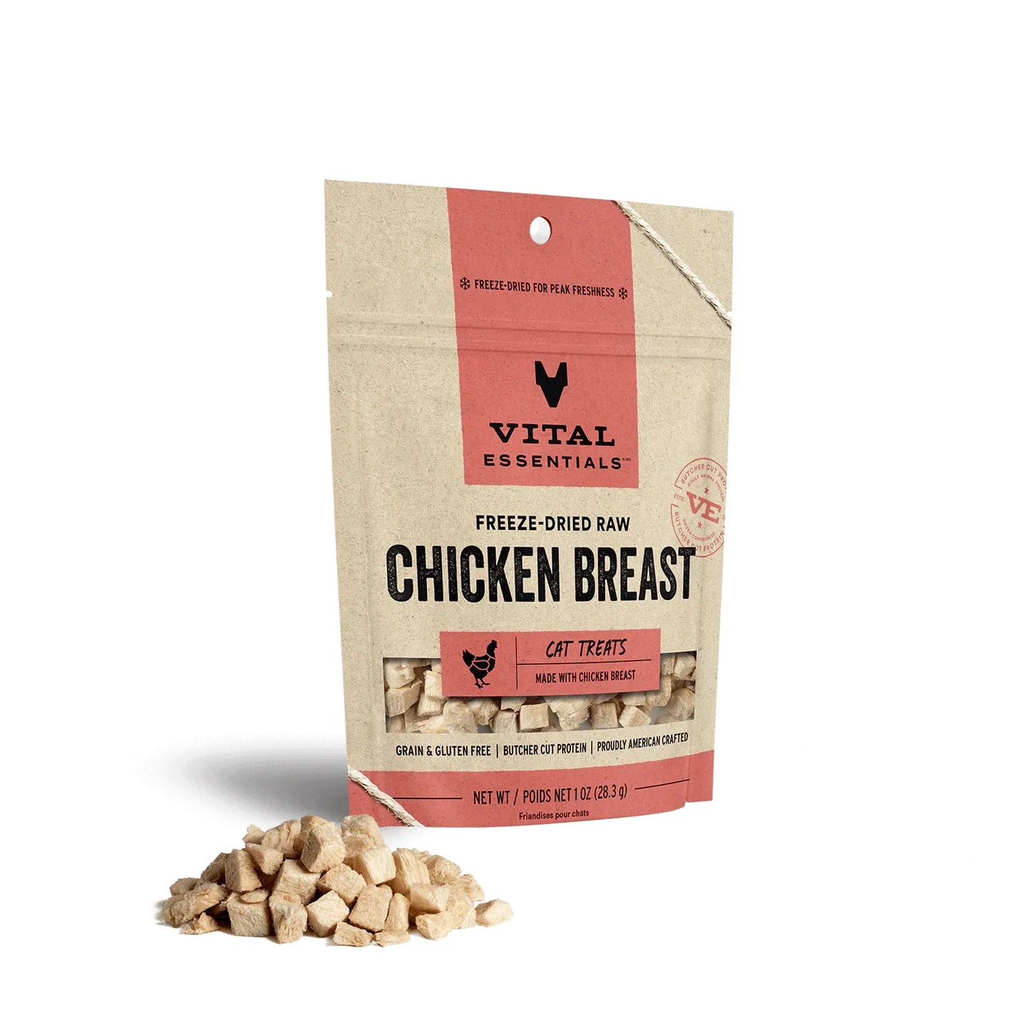 Vital Essentials Cat Freeze-Dried Treat Chicken Breast 1oz. Vital Essentials