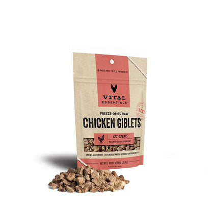 Vital Essentials Cat Freeze-Dried Treat Chicken Giblet 1oz. Vital Essentials