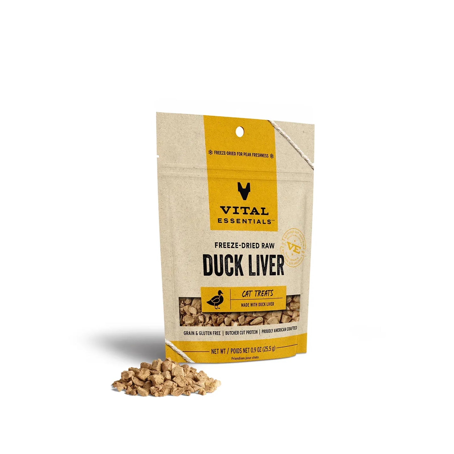 Vital Essentials Cat Freeze-Dried Treat Duck Liver 0.9oz. Vital Essentials