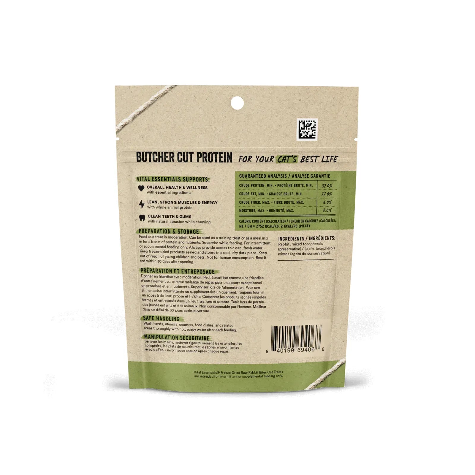 Vital Essentials Cat Freeze-Dried Treat Bites Rabbit 0.9oz. Vital Essentials