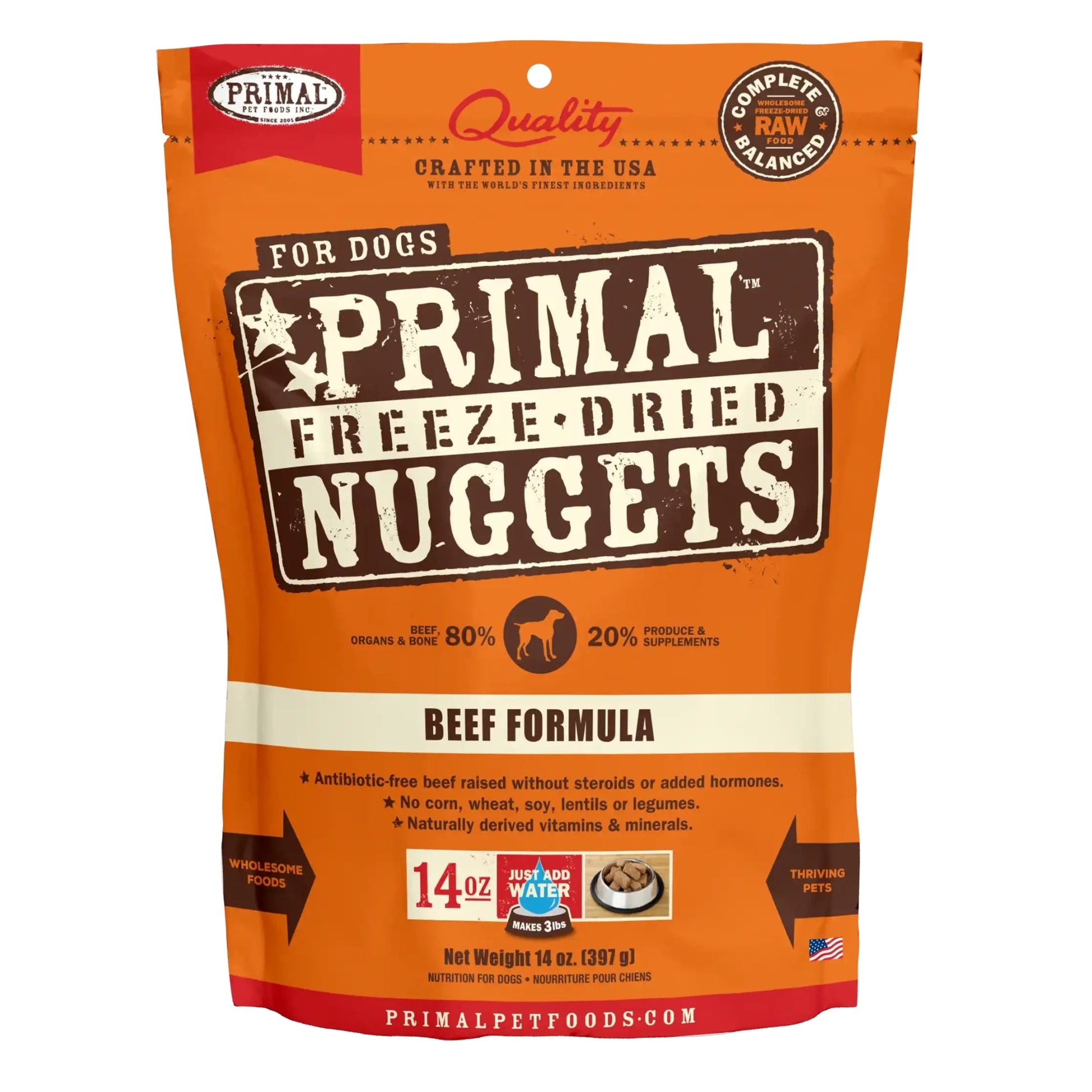 Primal Pet Foods Freeze Dried Dog Food 5.5oz.- Beef Primal Pet Food