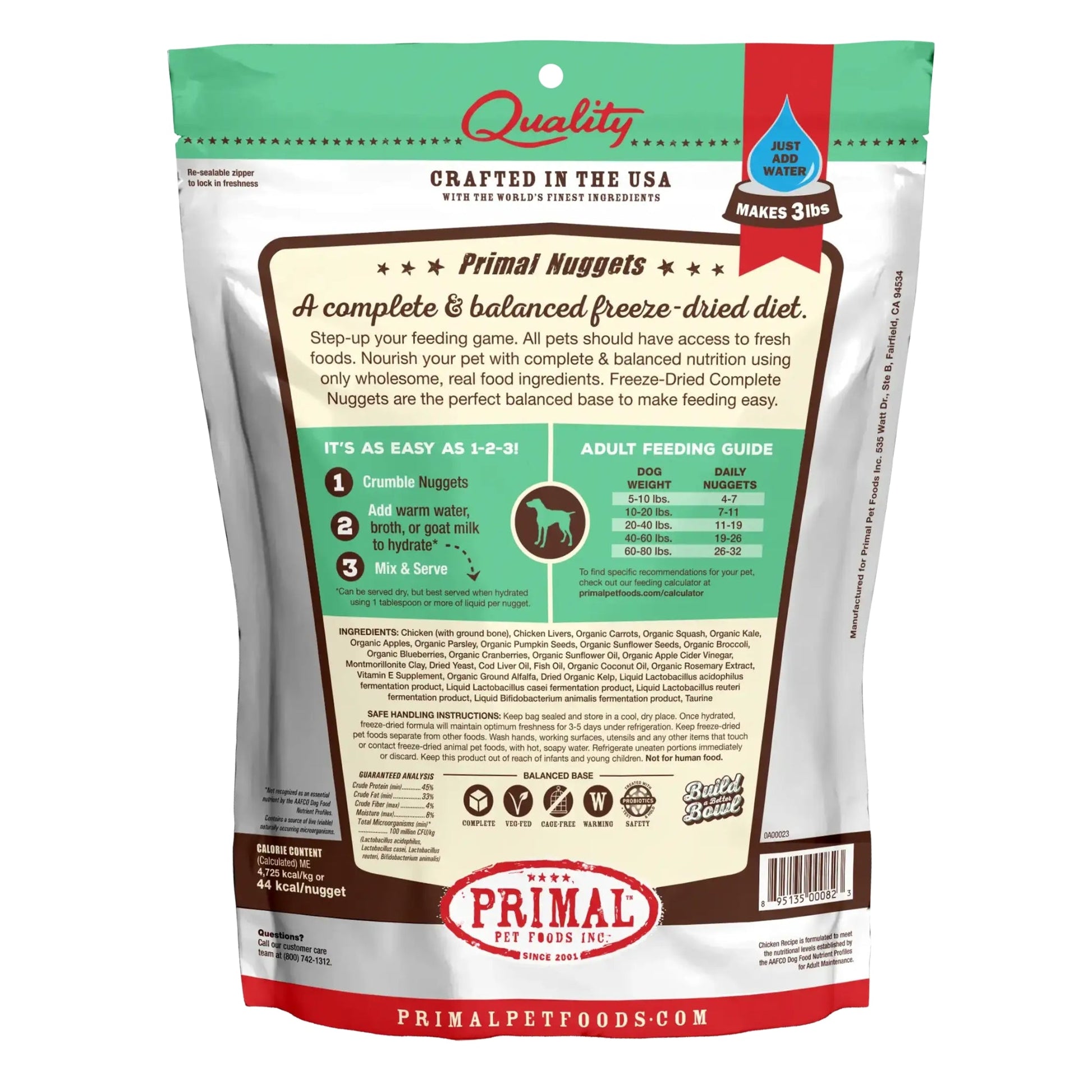Primal Pet Foods Freeze Dried Dog Food 5.5oz.-Chicken Primal Pet Food