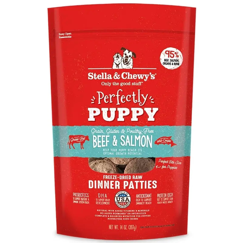 Stella and Chewys Dog Freeze Dried Puppy Beef Salmon 14 oz. Stella & Chewys