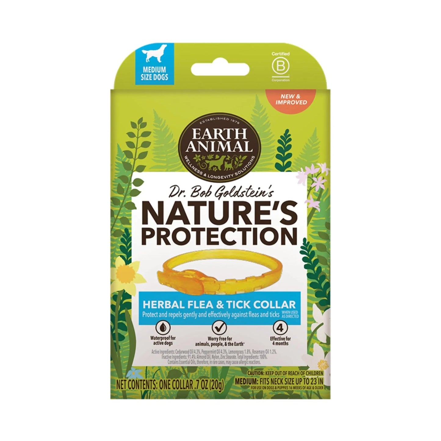 Earth Animal Herbal Flea And Tick Collar For Medium Dogs Earth Animal