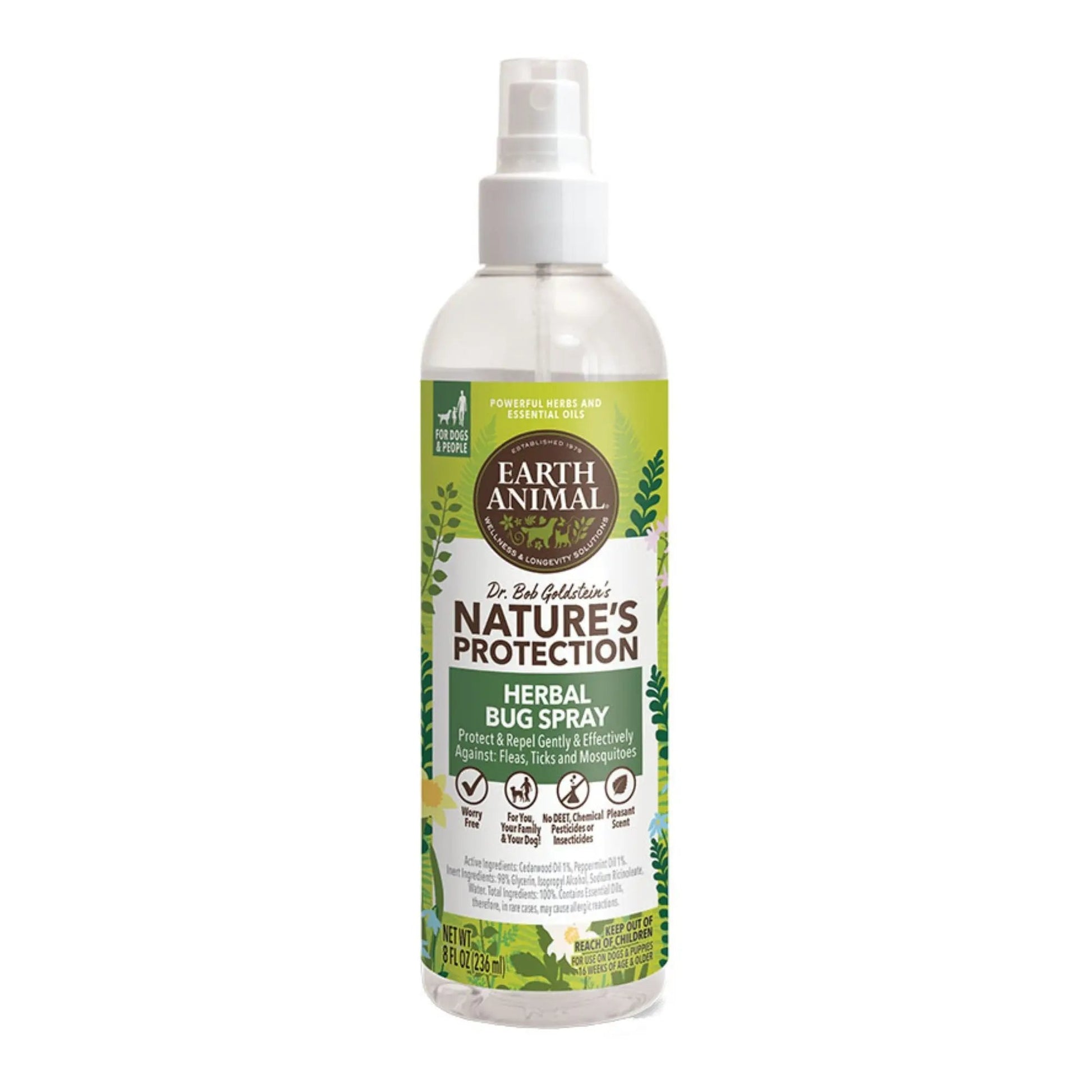 Earth Animal Dog Nupro Bug Spray Herbal 8oz. Earth Animal