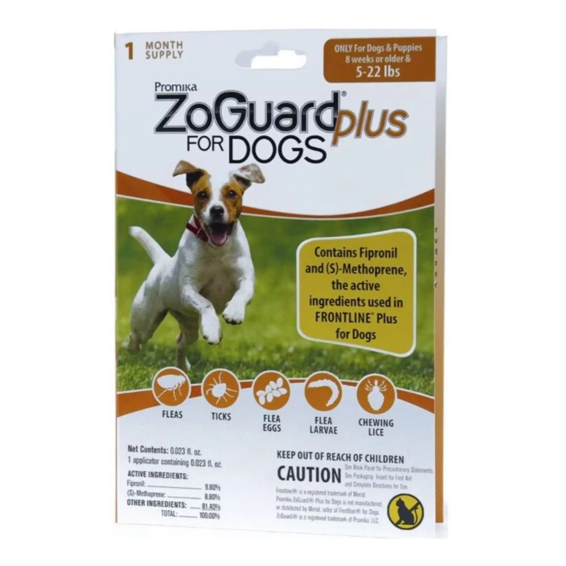 Zoguard Plus Spot-On Singles For Dogs 4-22 Lb-1 Pk Zoguard