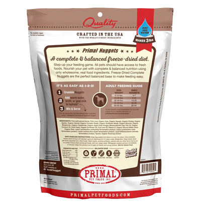 Primal Pet Foods Freeze Dried Dog Food 14oz. Pork Primal Pet Food
