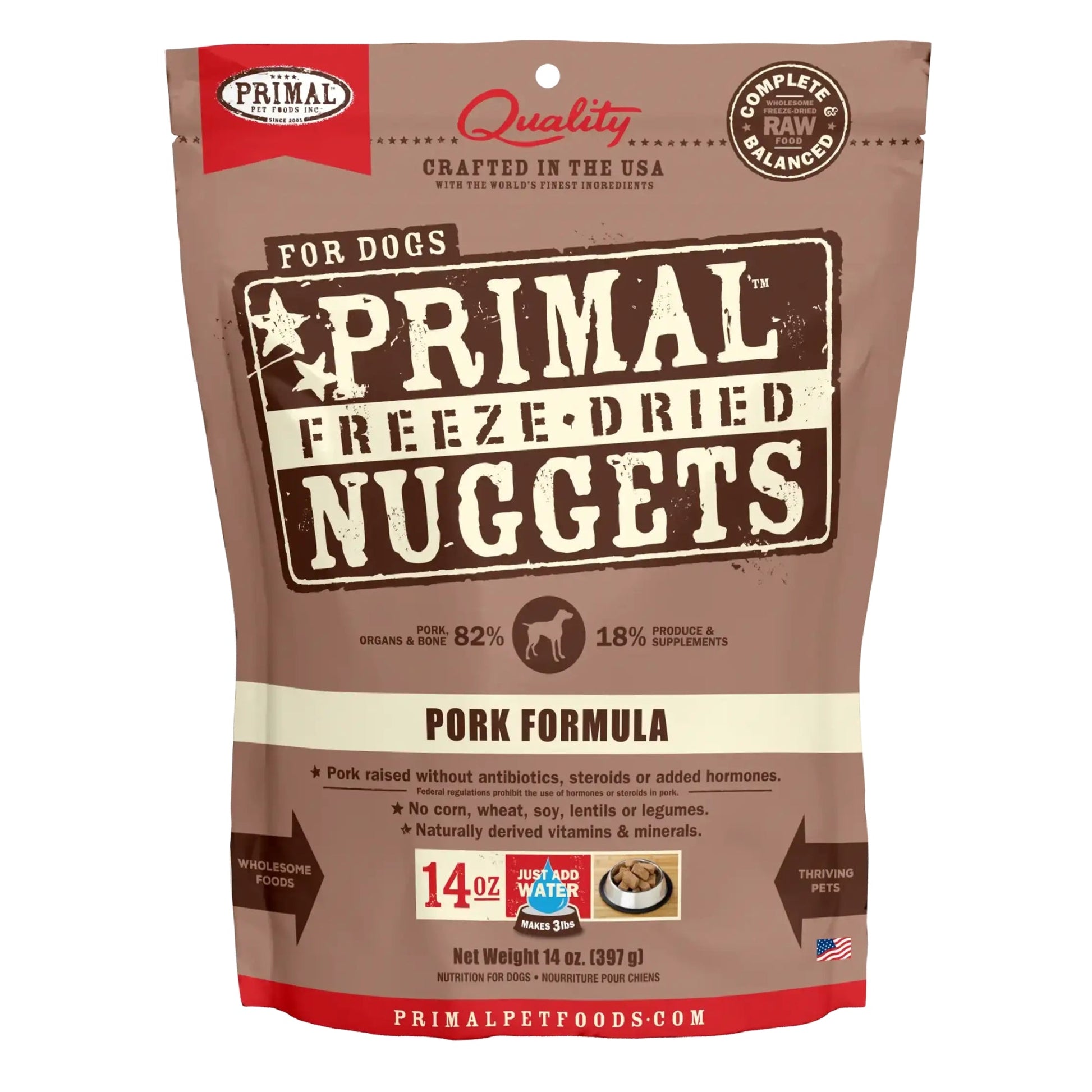 Primal Pet Foods Freeze Dried Dog Food 14oz. Pork Primal Pet Food