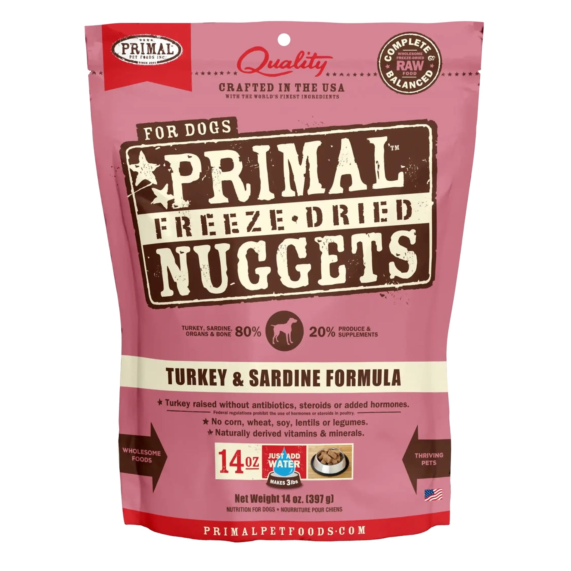 Primal Pet Foods Freeze Dried Dog Food 14oz. Turkey/Sardine Primal Pet Food