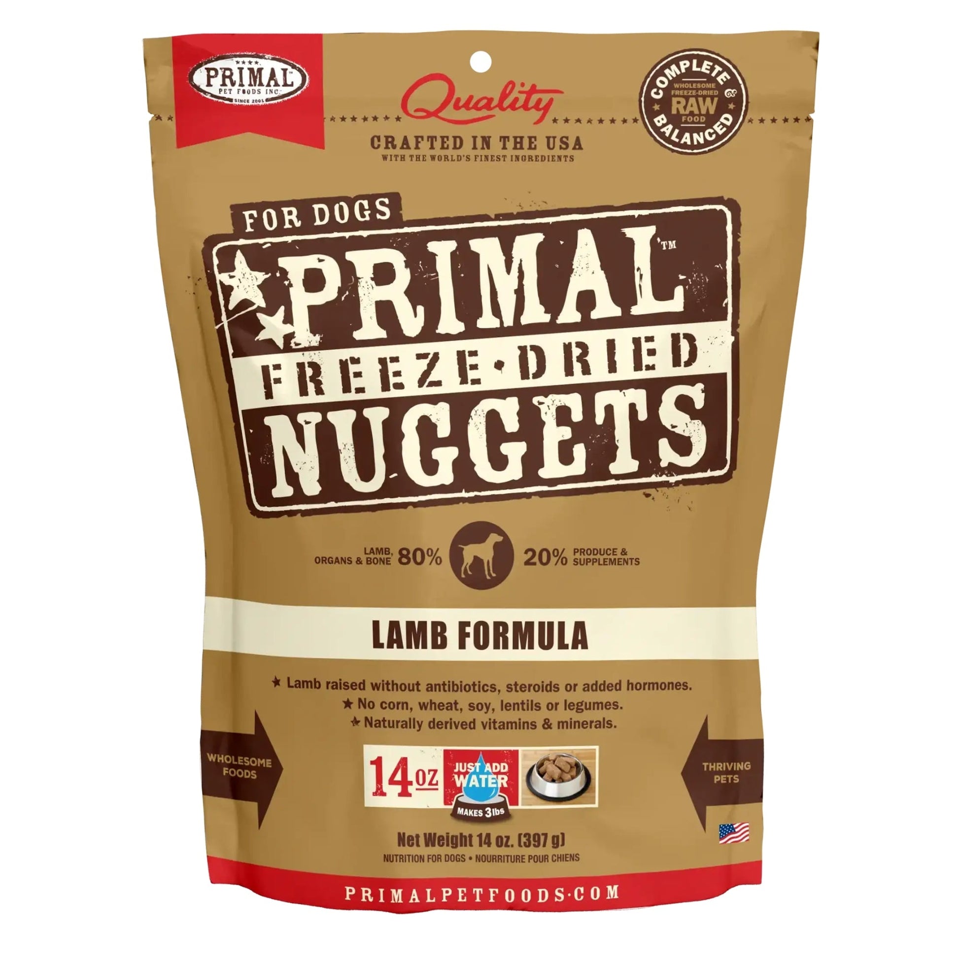 Primal Pet Foods Freeze Dried Dog Food 14oz. Lamb Primal Pet Food