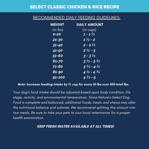 Nature's Select Classic Chicken & Rice Recipe, Dry Dog Food for Adults