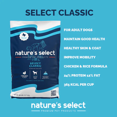 Nature's Select Classic Chicken & Rice Recipe, Dry Dog Food for Adults