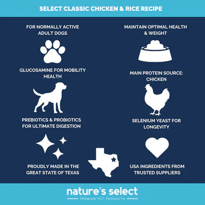 Nature's Select Classic Chicken & Rice Recipe, Dry Dog Food for Adults