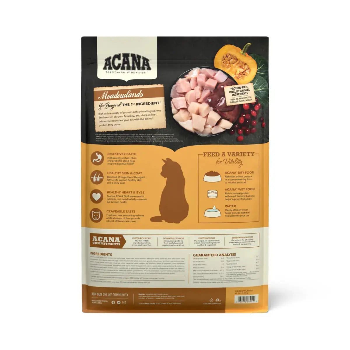 ACANA Meadowlands Chicken Turkey Fish & Cage-Free Eggs Grain-Free Dry Cat Food Pet Food Experts