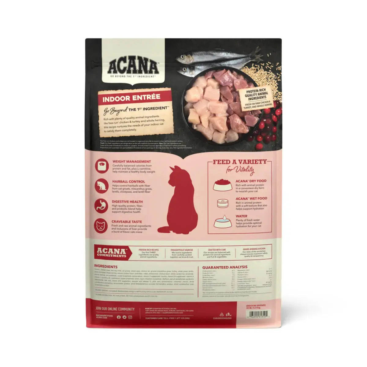 ACANA Indoor Entree Chicken Turkey Whole Herring & Rabbit Dry Cat Food Pet Food Experts