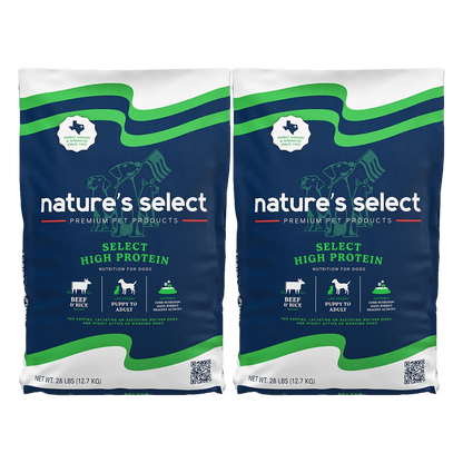 Nature's Select High Protein Beef & Rice Recipe, Dry Dog Food for All Life Stages