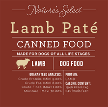 Nature's Select - Lamb & Rice Formula Paté - Canned Food For Dogs