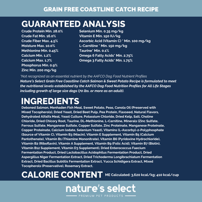 Nature's Select Coastline Catch Recipe - Grain Free Fish, Dry Dog Food for Adults Nature's Select US