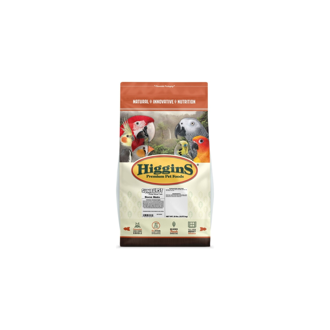 Sunburst Gourmet Natural Avian Treat Boca Nuts 20 Lb