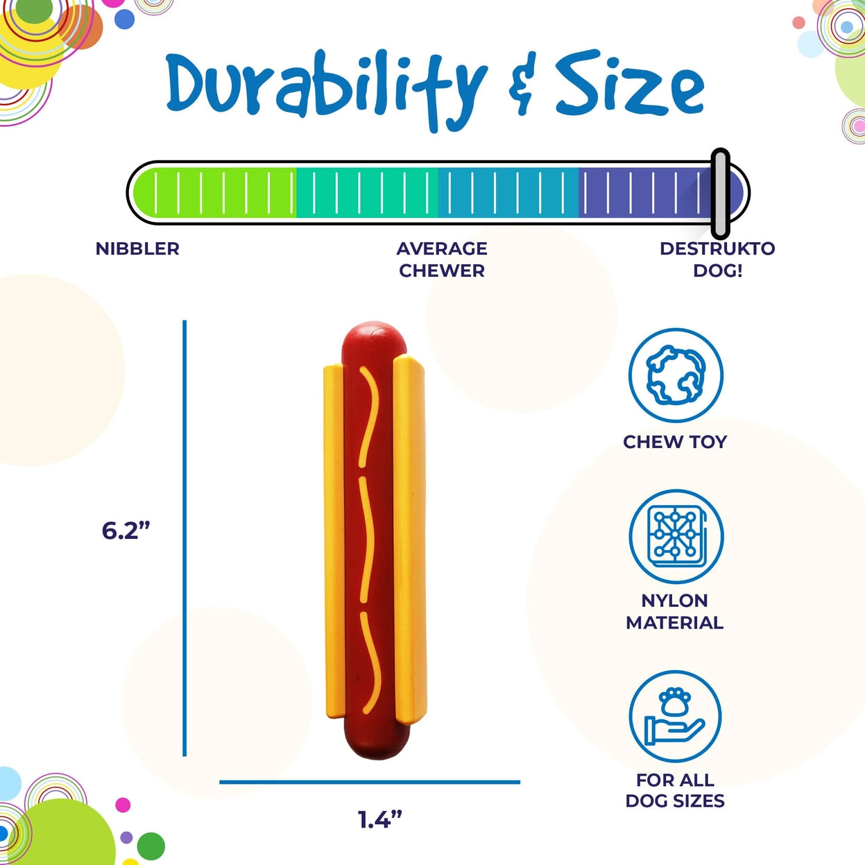 Nylon Hot Dog Chew Toy