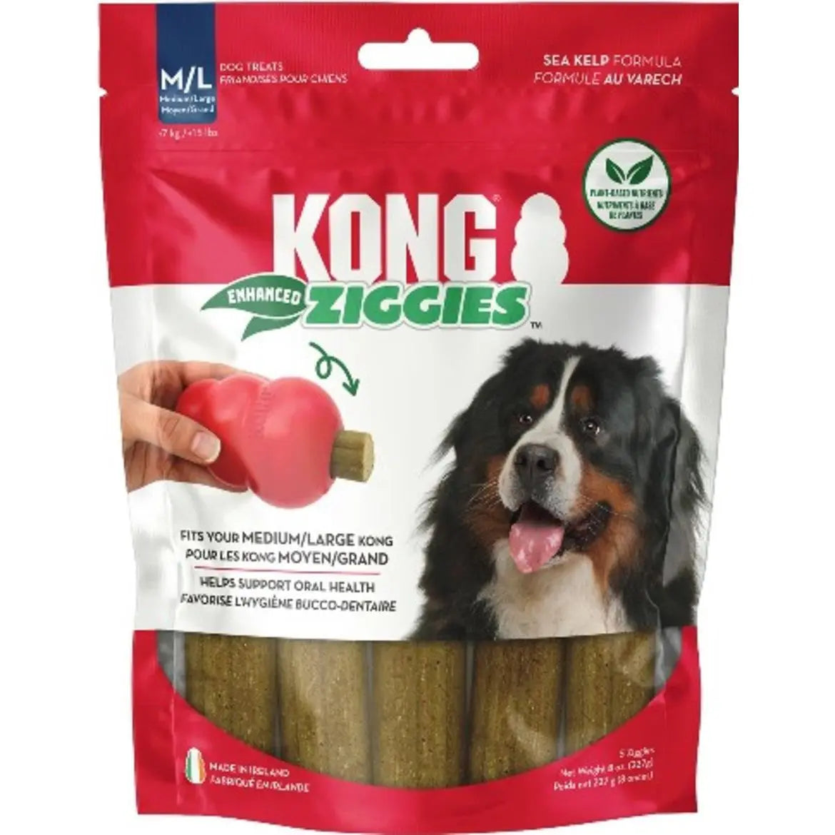 KONG Ziggies Enhanced Plant-Based Dog Treats 1ea/MD/LG, 8 oz Kong