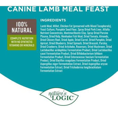 Nature's Logic 100% Natural Canine Lamb Meal Feast All Life Stages Dry Dog Food, 25-lb bag slide 5 of 9