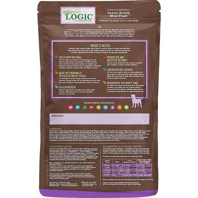 Nature's Logic 100% Natural Canine Rabbit Meal Feast All Life Stages Dry Dog Food, 25-lb bag slide 4 of 12