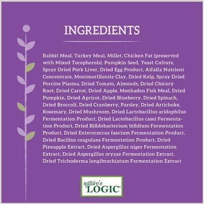 Nature's Logic 100% Natural Canine Rabbit Meal Feast All Life Stages Dry Dog Food, 25-lb bag slide 8 of 12