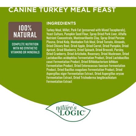 Nature's Logic 100% Natural Canine Turkey Meal Feast All Life Stages Dry Dog Food, 25-lb bag slide 5 of 9