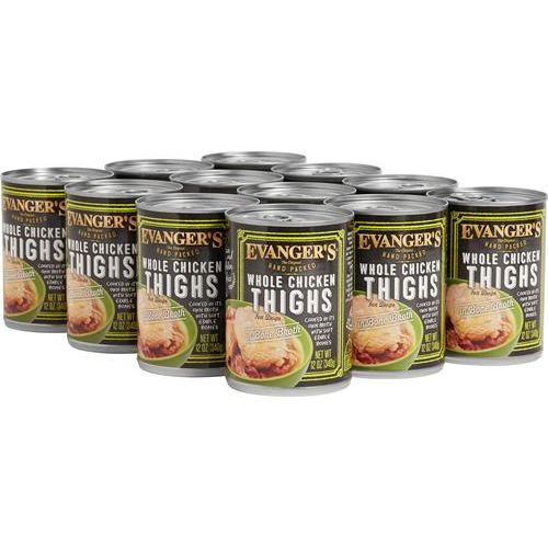 Evanger's Grain-Free Hand Packed Whole Chicken Thighs Canned Dog Food Garver