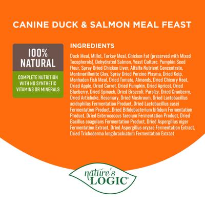 Nature's Logic 100% Natural Canine Duck & Salmon Meal Feast All Life Stages Dry Dog Food, 4.4-lb bag slide 5 of 9