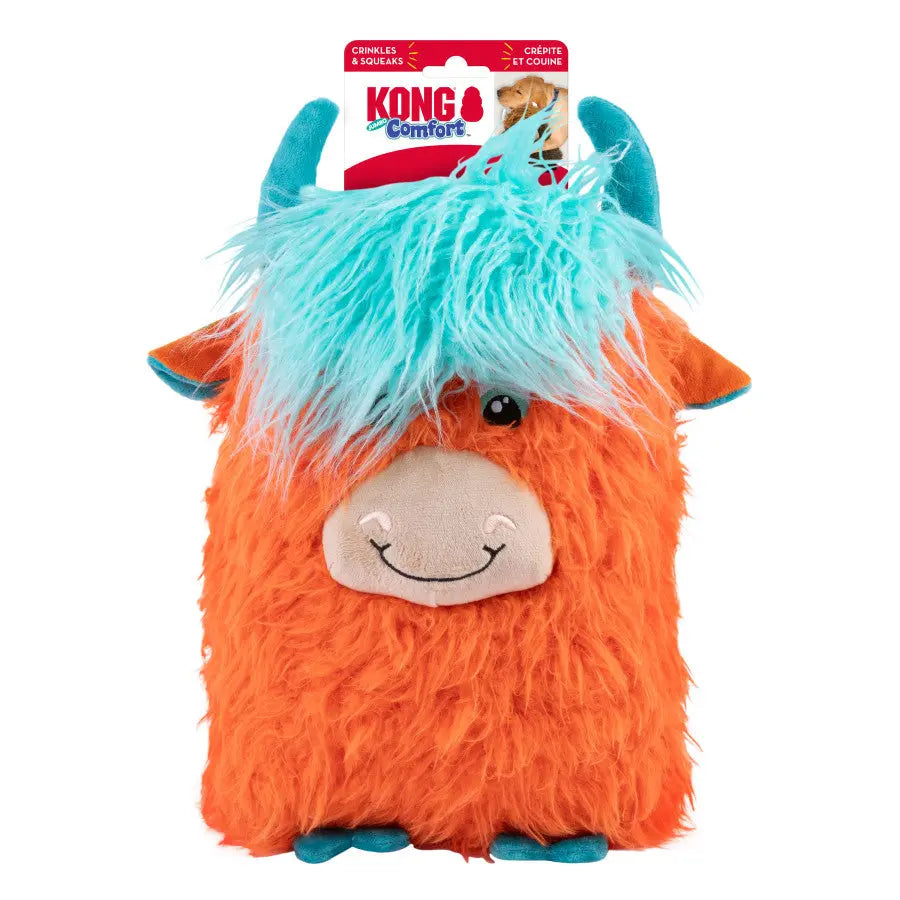 KONG Comfort Highland Cow Dog Toy Assorted, 1ea/XL Kong