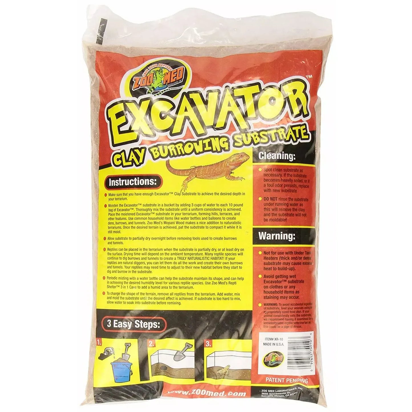 Zoo Med Excavator Clay Burrowing Substrate Brown 1ea/10 lb